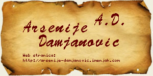 Arsenije Damjanović vizit kartica